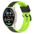 For Xiaomi MI Watch Sport 22mm Two-Color Silicone Watch Band(Black+Lime Green) - 1