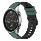 For Xiaomi MI Watch Color 22mm Two-Color Silicone Watch Band(Olive Green + Black) - 1