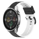 For Xiaomi MI Watch Color 22mm Two-Color Silicone Watch Band(Black+White) - 1