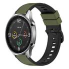 For Xiaomi MI Watch Color 22mm Two-Color Silicone Watch Band(Army Green + Black) - 1