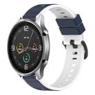 For Xiaomi MI Watch Color 22mm Two-Color Silicone Watch Band(Midnight Blue + White) - 1