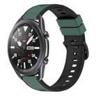 For Samsung Galaxy Watch3 45mm 22mm Two-Color Silicone Watch Band(Olive Green + Black) - 1