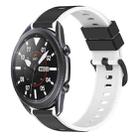 For Samsung Galaxy Watch3 45mm 22mm Two-Color Silicone Watch Band(Black+White) - 1