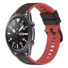 For Samsung Galaxy Watch3 45mm 22mm Two-Color Silicone Watch Band(Black+Red) - 1