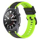 For Samsung Galaxy Watch3 45mm 22mm Two-Color Silicone Watch Band(Black+Lime Green) - 1