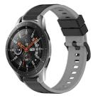 For Samsung Galaxy Watch 46mm 22mm Two-Color Silicone Watch Band(Black+Grey) - 1