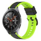 For Samsung Galaxy Watch 46mm 22mm Two-Color Silicone Watch Band(Black+Lime Green) - 1