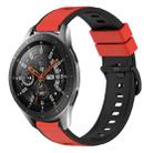 For Samsung Galaxy Watch 46mm 22mm Two-Color Silicone Watch Band(Red+Black) - 1