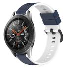 For Samsung Galaxy Watch 46mm 22mm Two-Color Silicone Watch Band(Midnight Blue + White) - 1