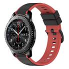 For Samsung Gear S3 Frontier 22mm Two-Color Silicone Watch Band(Black+Red) - 1