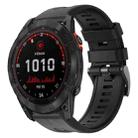 For Garmin Fenix 7X Solar Metal Buckle Solid Color Silicone Watch Band(Black) - 1