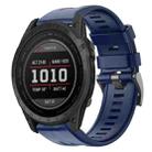 For Garmin Tactix 7 Metal Buckle Solid Color Silicone Watch Band(Navy Blue) - 1