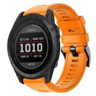 For Garmin Tactix 7 Metal Buckle Solid Color Silicone Watch Band(Orange) - 1