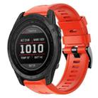 For Garmin Tactix 7 Metal Buckle Solid Color Silicone Watch Band(Red) - 1