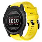 For Garmin Tactix 7 Metal Buckle Solid Color Silicone Watch Band(Yellow) - 1