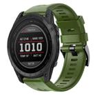 For Garmin Tactix 7 Metal Buckle Solid Color Silicone Watch Band(Army Green) - 1