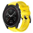 For Garmin Tactix 7 Pro Metal Buckle Solid Color Silicone Watch Band(Yellow) - 1