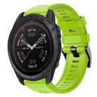 For Garmin Tactix 7 Pro Metal Buckle Solid Color Silicone Watch Band(Green) - 1