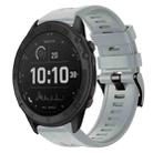 For Garmin Tactix Delta Metal Buckle Solid Color Silicone Watch Band(Grey) - 1