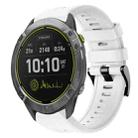 For Garmin Enduro Metal Buckle Solid Color Silicone Watch Band(White) - 1