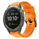 For Garmin Enduro Metal Buckle Solid Color Silicone Watch Band(Orange) - 1