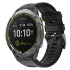 For Garmin Enduro Metal Buckle Solid Color Silicone Watch Band(Black) - 1