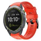 For Garmin Enduro Metal Buckle Solid Color Silicone Watch Band(Red) - 1