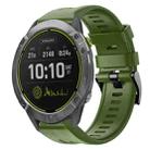 For Garmin Enduro Metal Buckle Solid Color Silicone Watch Band(Army Green) - 1