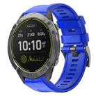 For Garmin Enduro Metal Buckle Solid Color Silicone Watch Band(Skyblue) - 1
