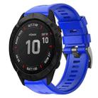 For Garmin Fenix 6X Metal Buckle Solid Color Silicone Watch Band(Skyblue) - 1