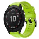 For Garmin Fenix 6X Pro Metal Buckle Solid Color Silicone Watch Band(Green) - 1