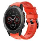 For Garmin Fenix 5X Sapphire Metal Buckle Solid Color Silicone Watch Band(Red) - 1