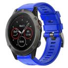 For Garmin Fenix 5X Sapphire Metal Buckle Solid Color Silicone Watch Band(Skyblue) - 1