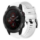 For Garmin Fenix 5X Plus Metal Buckle Solid Color Silicone Watch Band(White) - 1