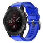 For Garmin Fenix 5X Plus Metal Buckle Solid Color Silicone Watch Band(Skyblue) - 1