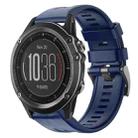 For Garmin Fenix 3 Metal Buckle Solid Color Silicone Watch Band(Navy Blue) - 1