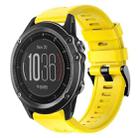 For Garmin Fenix 3 Metal Buckle Solid Color Silicone Watch Band(Yellow) - 1