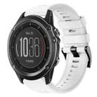 For Garmin Fenix 3 HR Metal Buckle Solid Color Silicone Watch Band(White) - 1