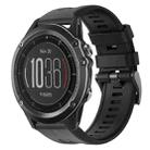 For Garmin Fenix 3 HR Metal Buckle Solid Color Silicone Watch Band(Black) - 1