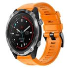For Garmin Descent MK 2 Metal Buckle Solid Color Silicone Watch Band(Orange) - 1