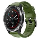 For Garmin Descent MK 2 Metal Buckle Solid Color Silicone Watch Band(Army Green) - 1