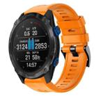 For Garmin Descent MK 2i Metal Buckle Solid Color Silicone Watch Band(Orange) - 1