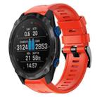 For Garmin Descent MK 2i Metal Buckle Solid Color Silicone Watch Band(Red) - 1