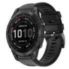 For Garmin Fenix 7 Metal Buckle Solid Color Silicone Watch Band(Black) - 1