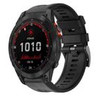 For Garmin Fenix 7 Solar Metal Buckle Solid Color Silicone Watch Band(Black) - 1