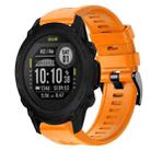 For Garmin Descent G1 Metal Buckle Solid Color Silicone Watch Band(Orange) - 1