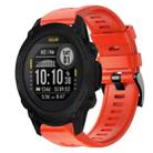 For Garmin Descent G1 Metal Buckle Solid Color Silicone Watch Band(Red) - 1