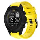 For Garmin Descent G1 Metal Buckle Solid Color Silicone Watch Band(Yellow) - 1