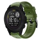 For Garmin Descent G1 Metal Buckle Solid Color Silicone Watch Band(Army Green) - 1