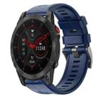 For Garmin EPIX Gen 2 Metal Buckle Solid Color Silicone Watch Band(Midnight Blue) - 1